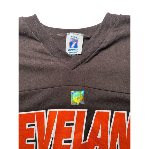 Vintage Cleveland Browns 7 Logo XL Jersey with Sticker - Picture 2 of 2